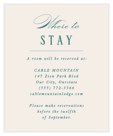 Formal Charm Accommodation Cards