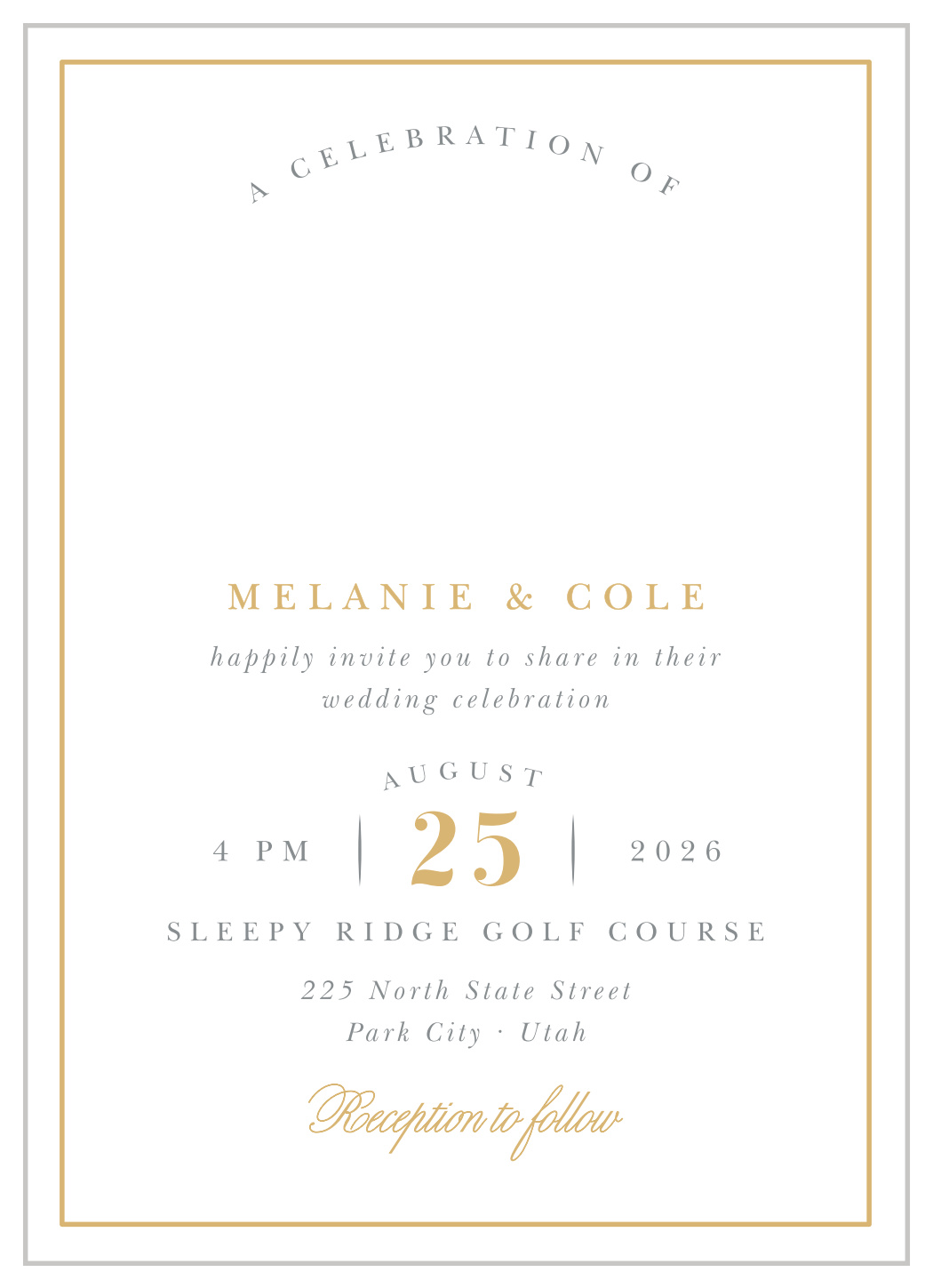 Completely Centered Wedding Invitations