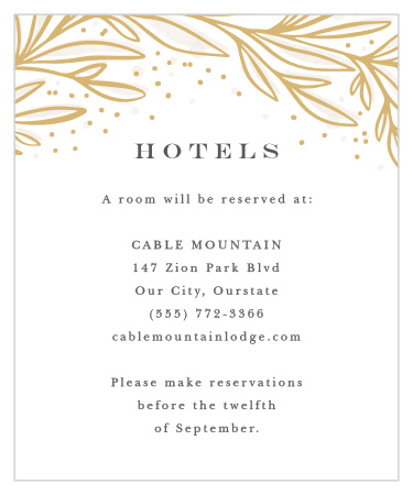 Draped Leaves Accommodation Cards