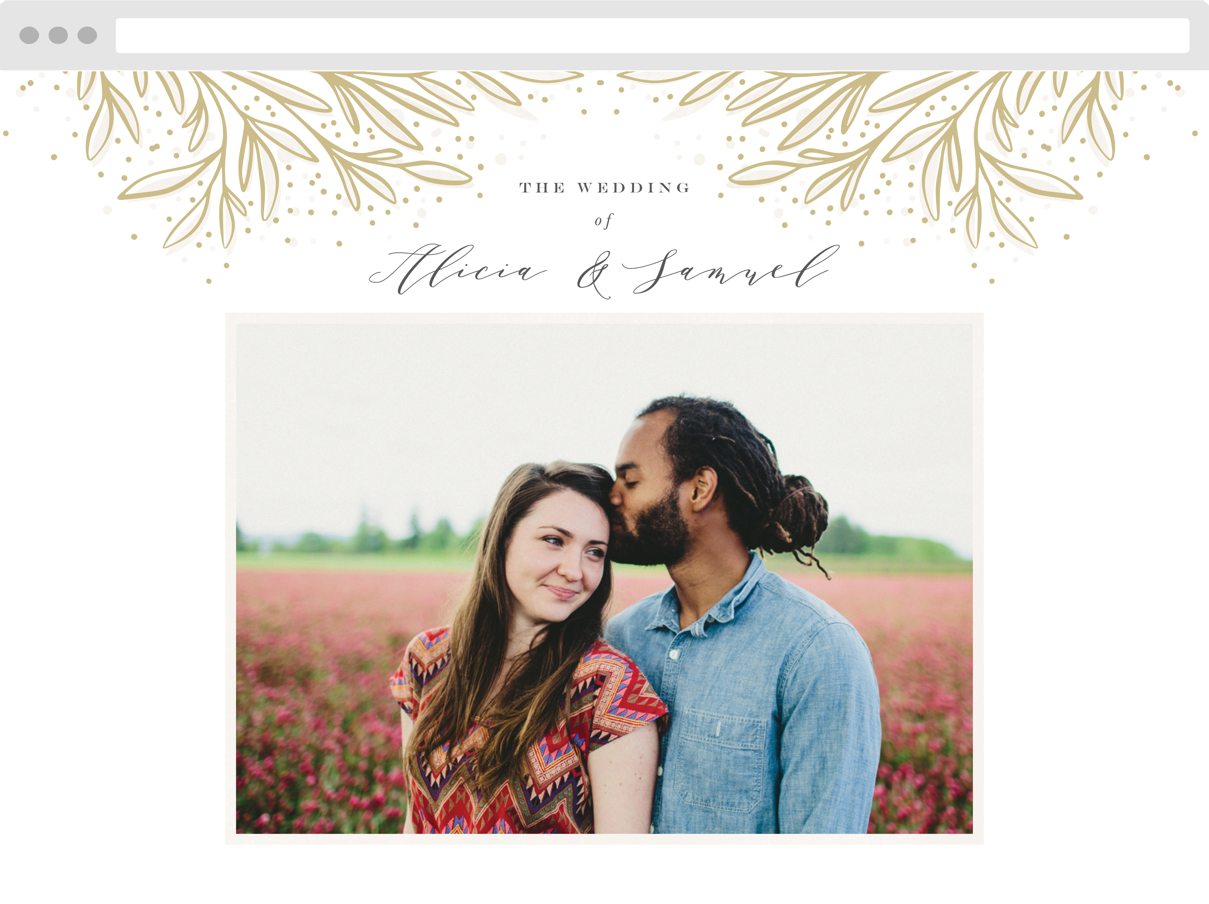 Draped Leaves Wedding Website