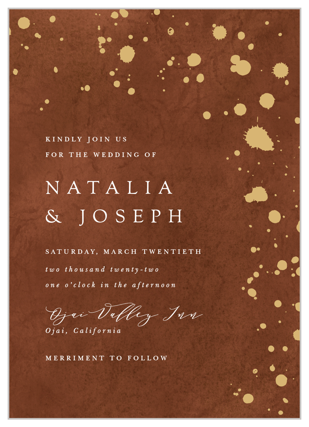 Painted Stone Wedding Invitations