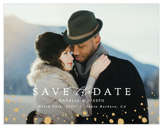 Announce the big day with our Painted Stone Save the Date Magnets.