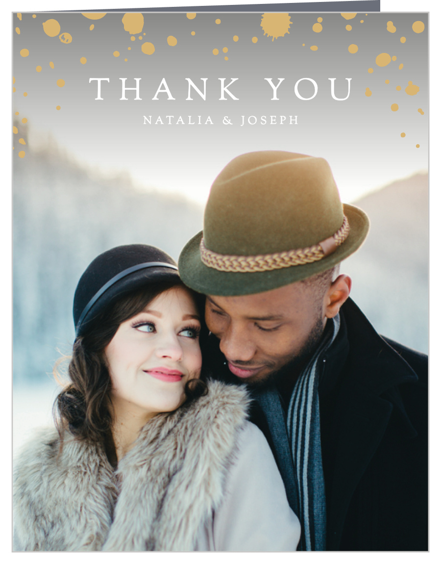 Painted Stone Wedding Thank You Cards