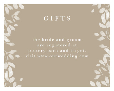 Hanging Canopy Registry Cards