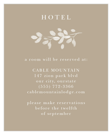 Hanging Canopy Accommodation Cards