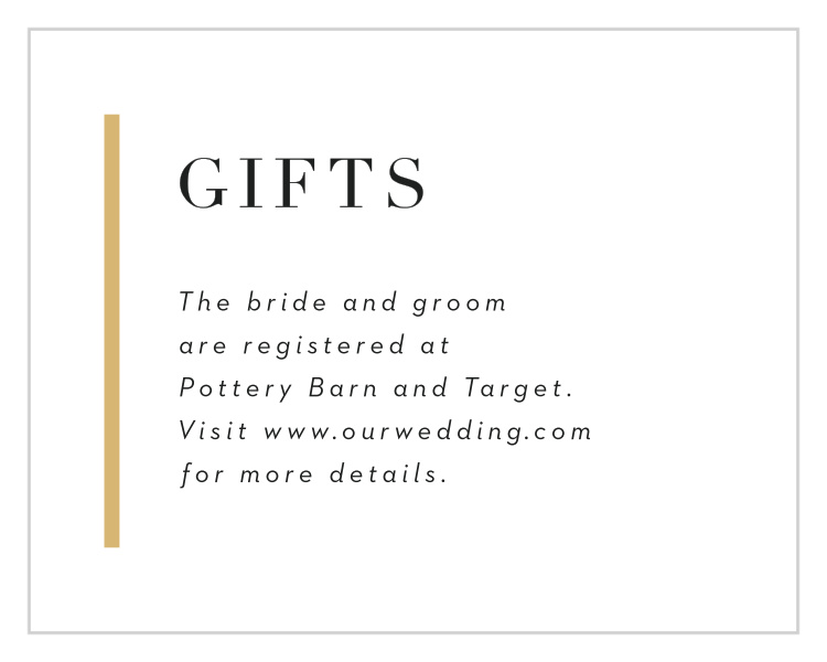 Classic Sophistication Registry Cards