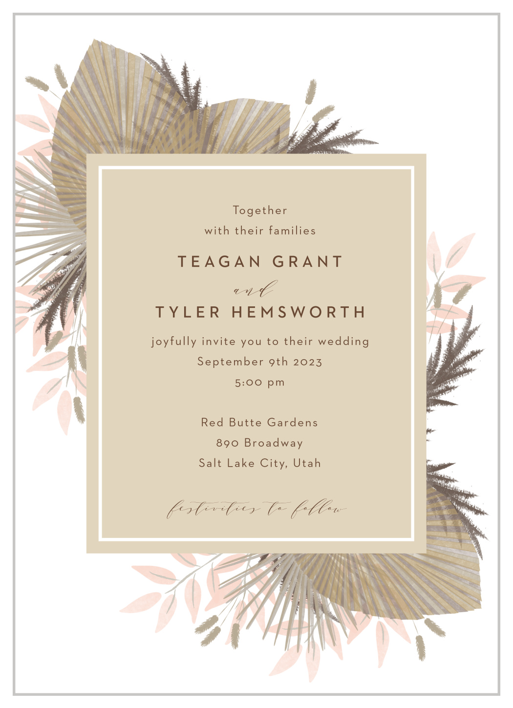 Dried Foliage Wedding Invitations
