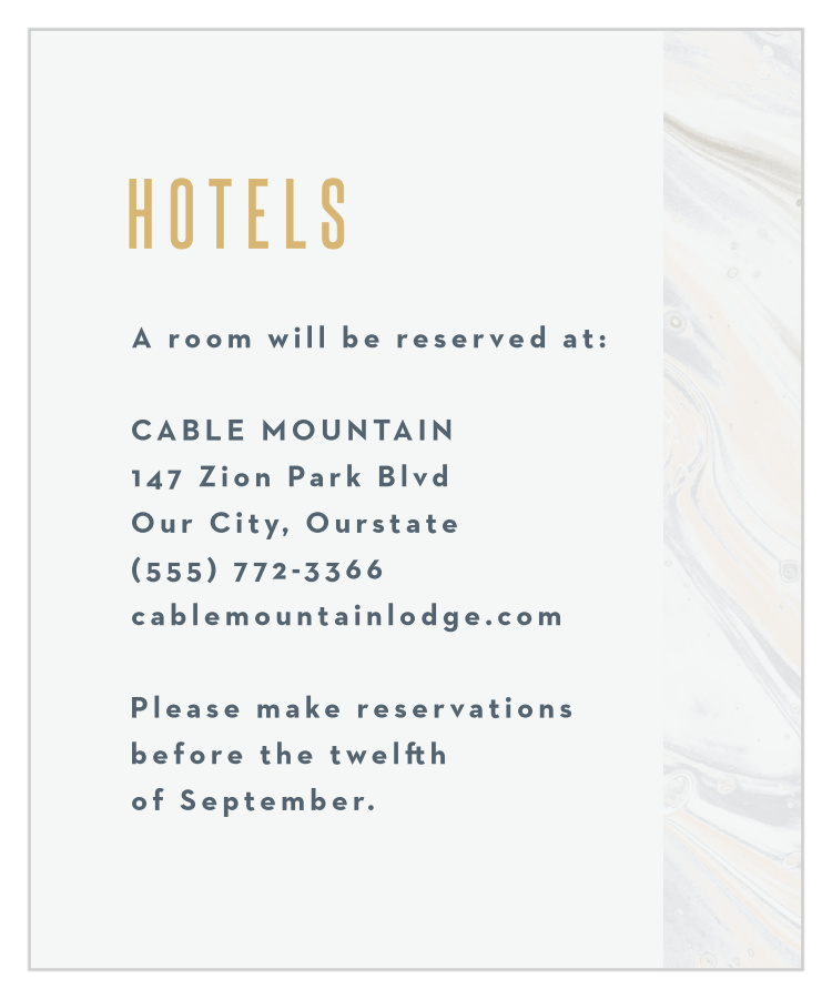 Marbled Shell Accommodation Cards