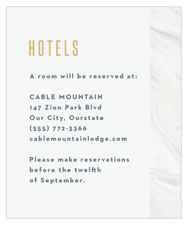 Marbled Shell Accommodation Cards