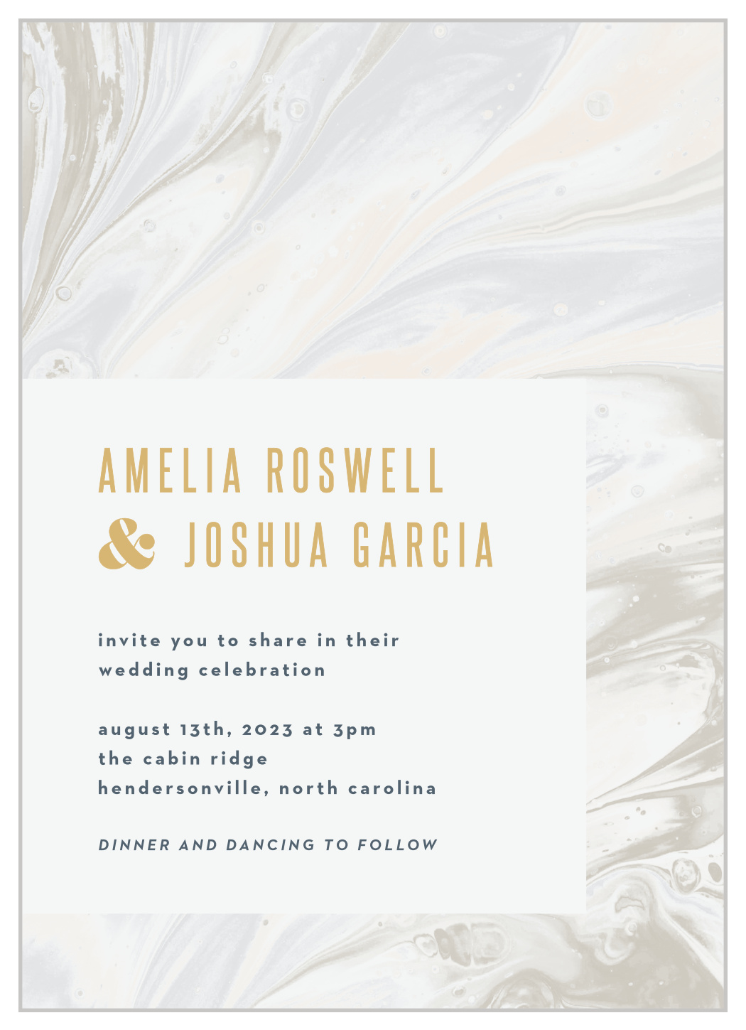 Marbled Shell Wedding Invitations