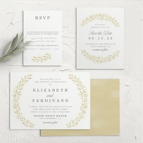 Modern Half Circle Wedding Invitations