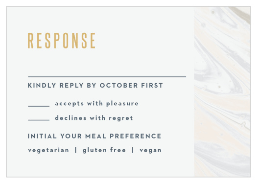 Gather all the guest information you need with our Marbled Shell Response Cards.