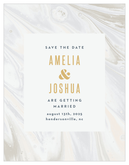Mark a spot on everyone's calendar with our marbled Shell Save the Date Magnets.