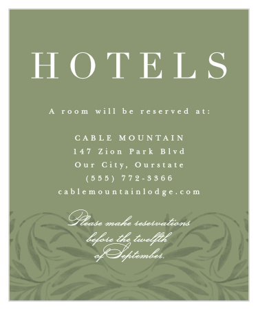 Engraved Elegance Accommodation Cards