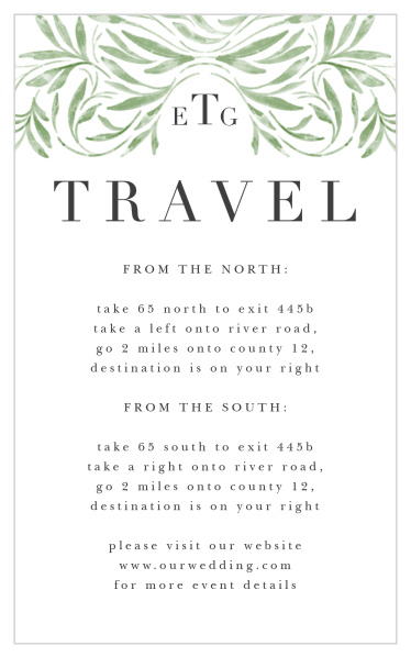Engraved Elegance Direction Cards