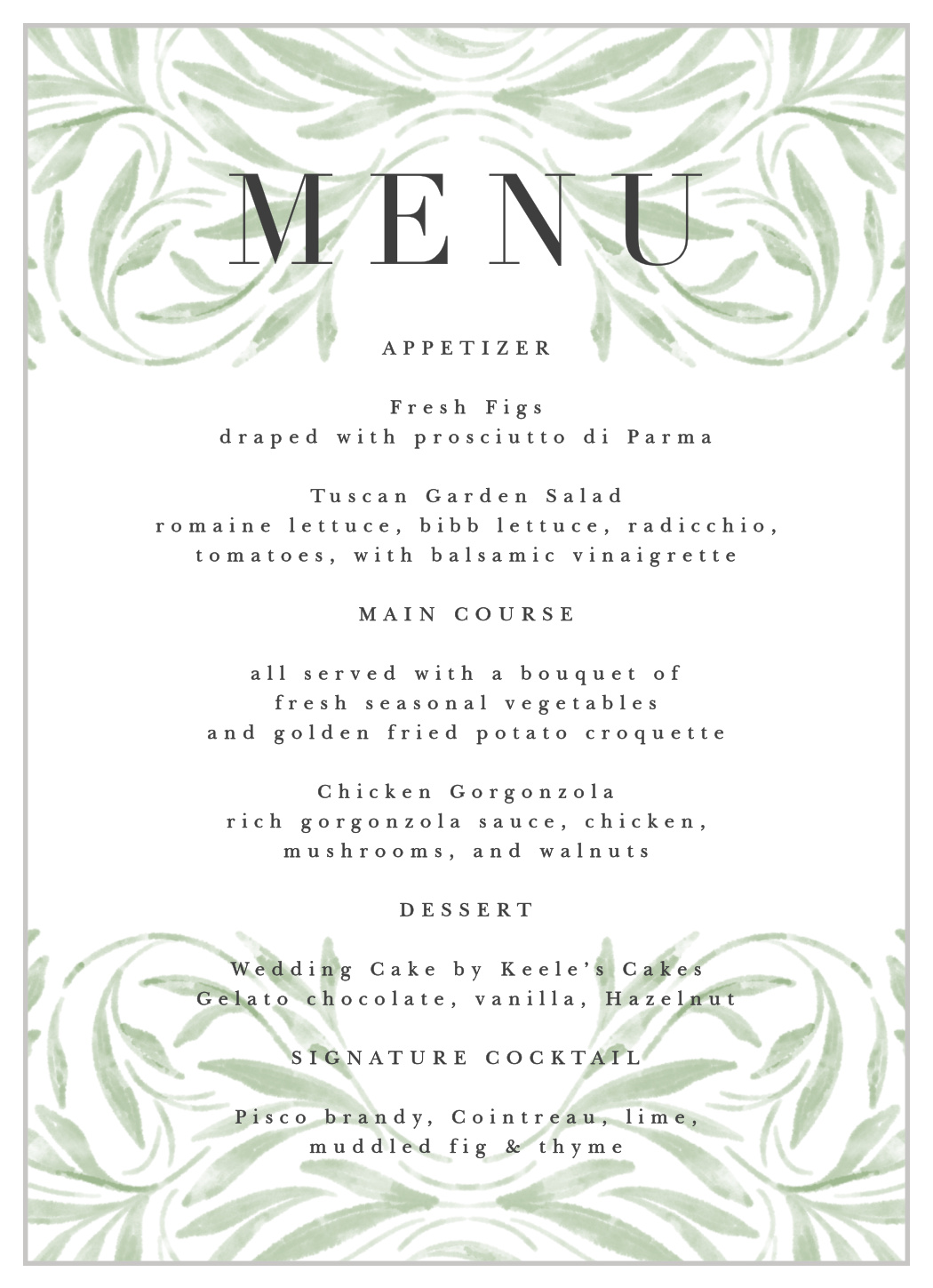 Engraved Elegance Wedding Menus