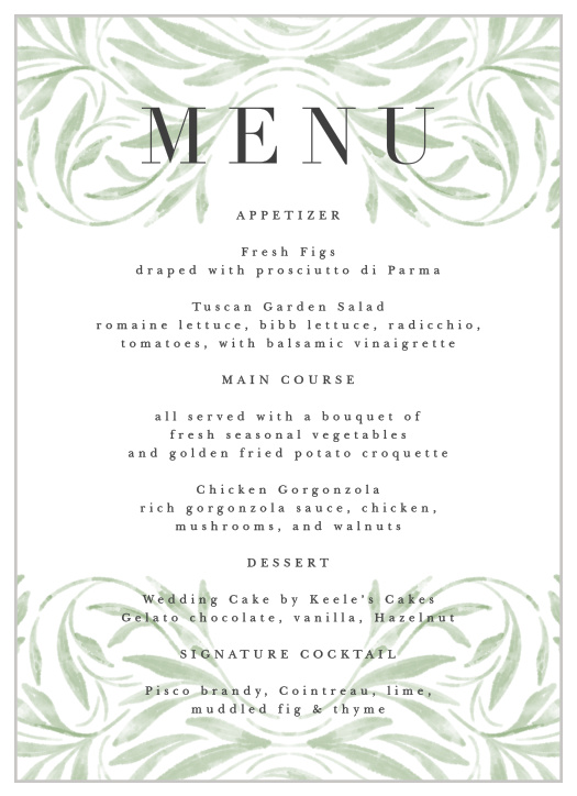 Engraved Elegance Wedding Menus