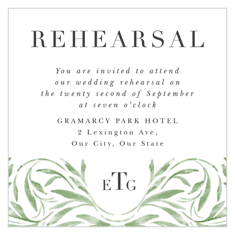 Engraved Elegance Rehearsal Cards