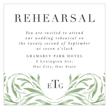 Engraved Elegance Rehearsal Cards