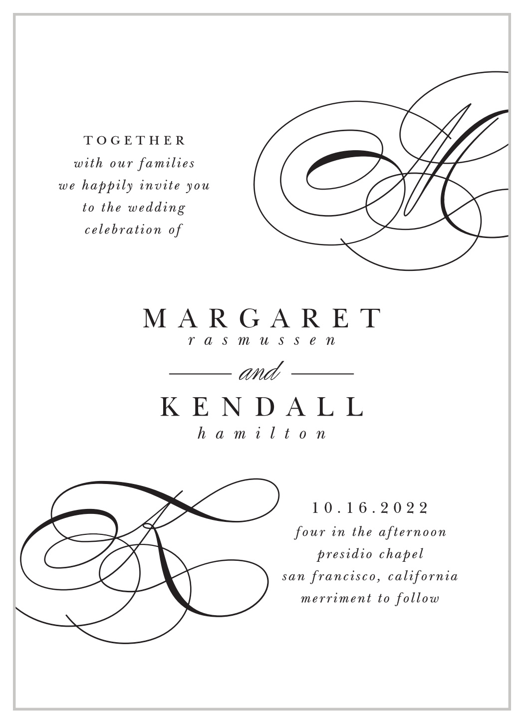 Chic Couple Wedding Invitations