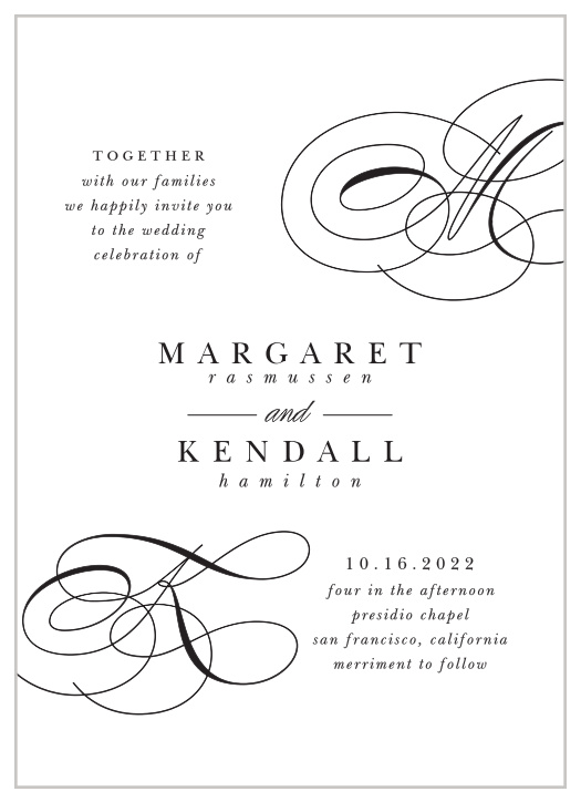 Chic Couple Wedding Invitations