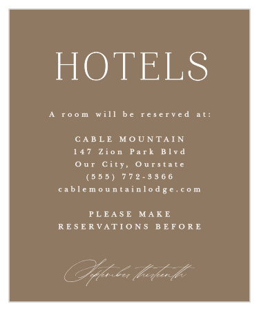 Monogrammed Minimalist Accommodation Cards