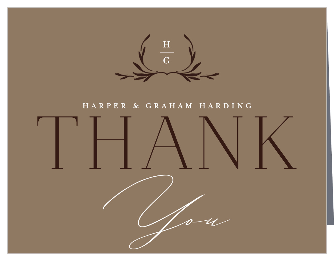 Monogrammed Minimalist Wedding Thank You Cards