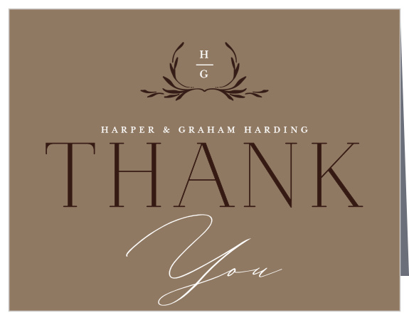 Monogrammed Minimalist Wedding Thank You Cards