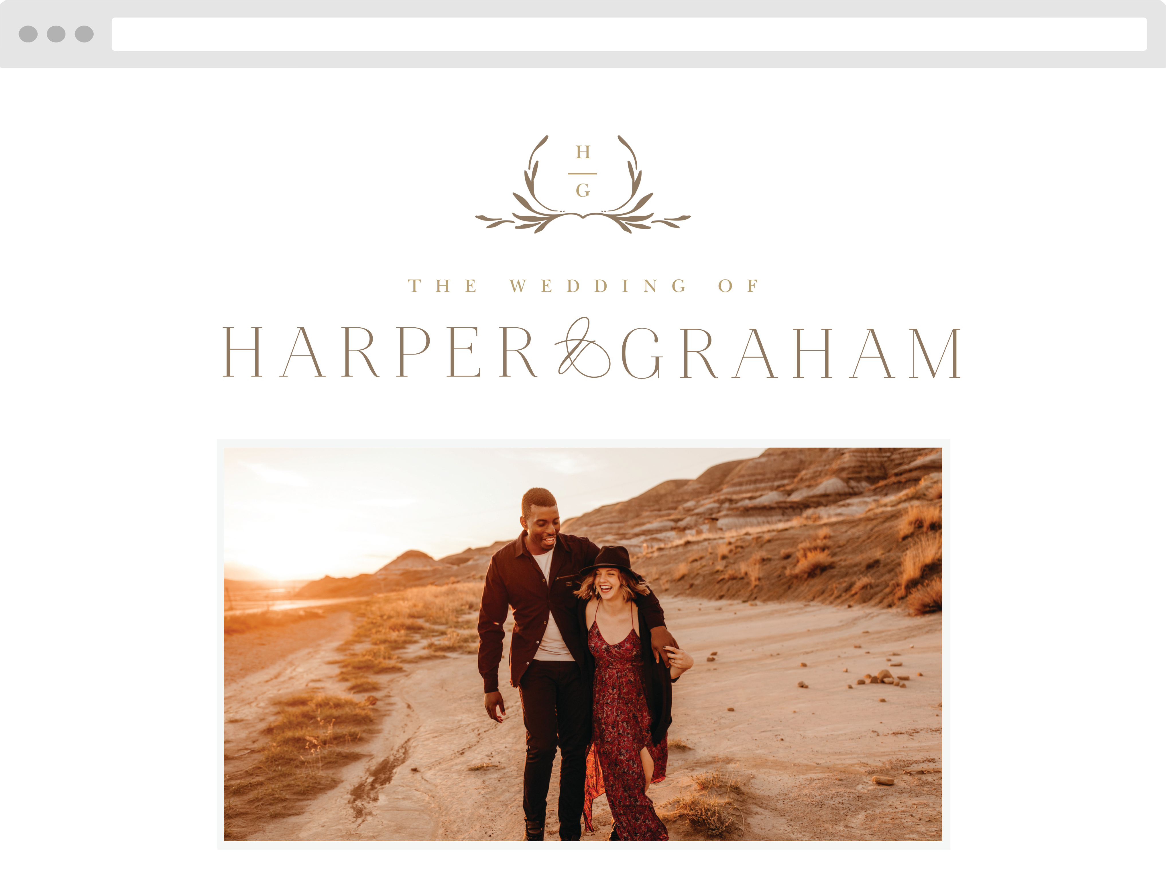 Monogrammed Minimalist Wedding Website