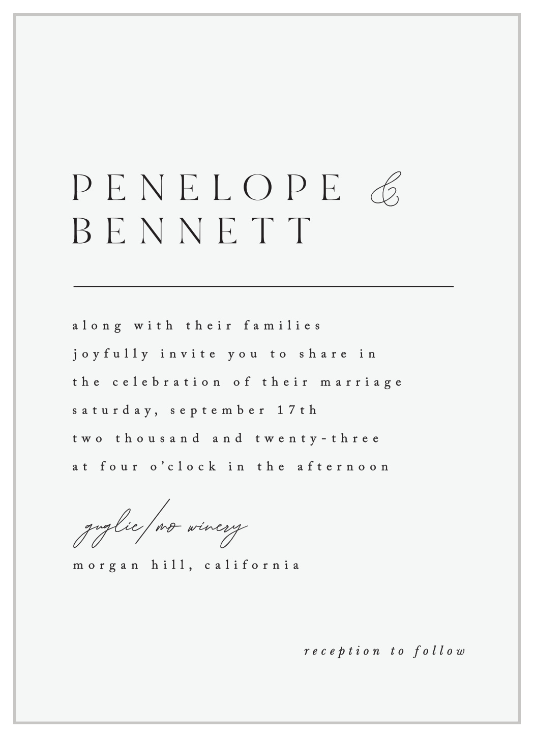 Minimal Magnifique Wedding Invitations