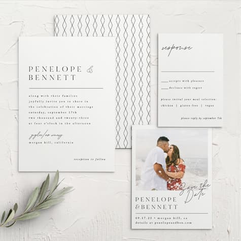 Minimal Magnifique Wedding Invitations
