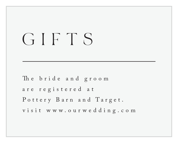Minimal Magnifique Registry Cards