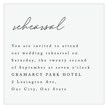 Minimal Magnifique Rehearsal Cards