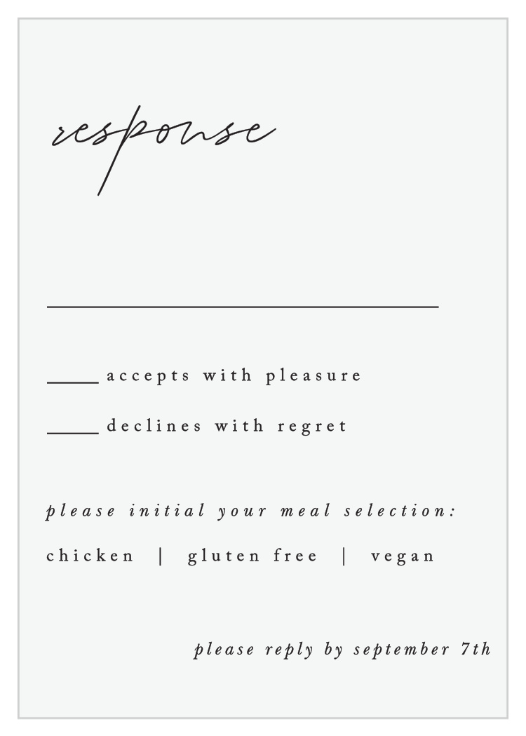 Minimal Magnifique Response Cards