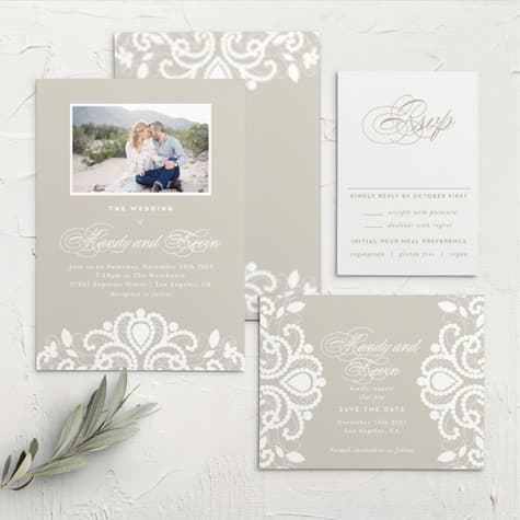 Old Fashioned Charm Wedding Invitations