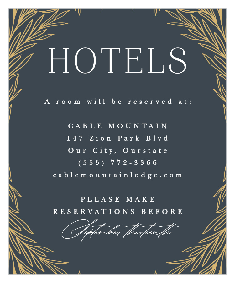 Leafy Laurel Accommodation Cards