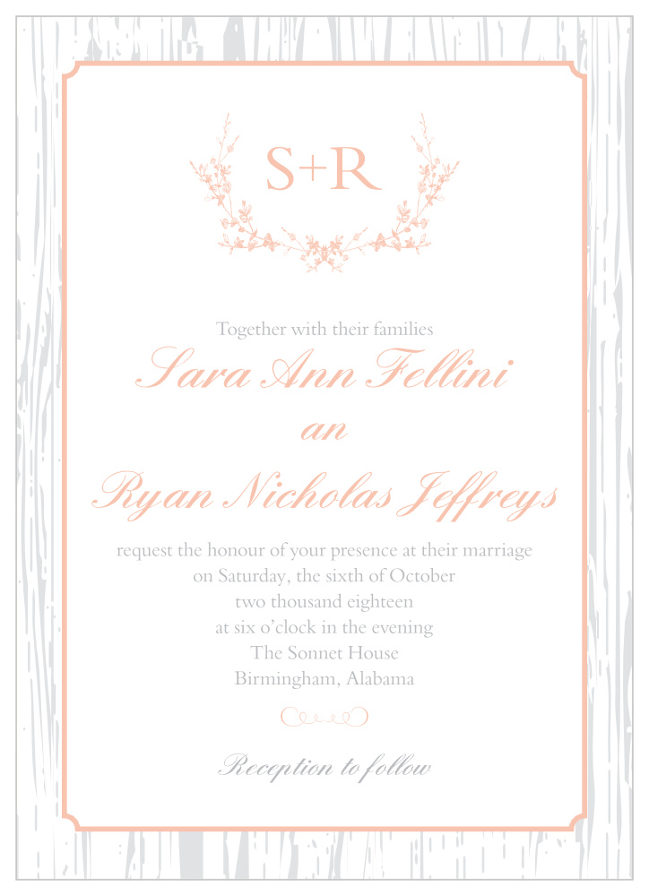 Rustic Wreath Wedding Invitation
