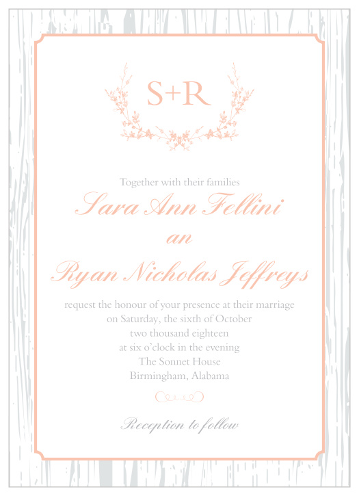 Rustic Wreath Wedding Invitation