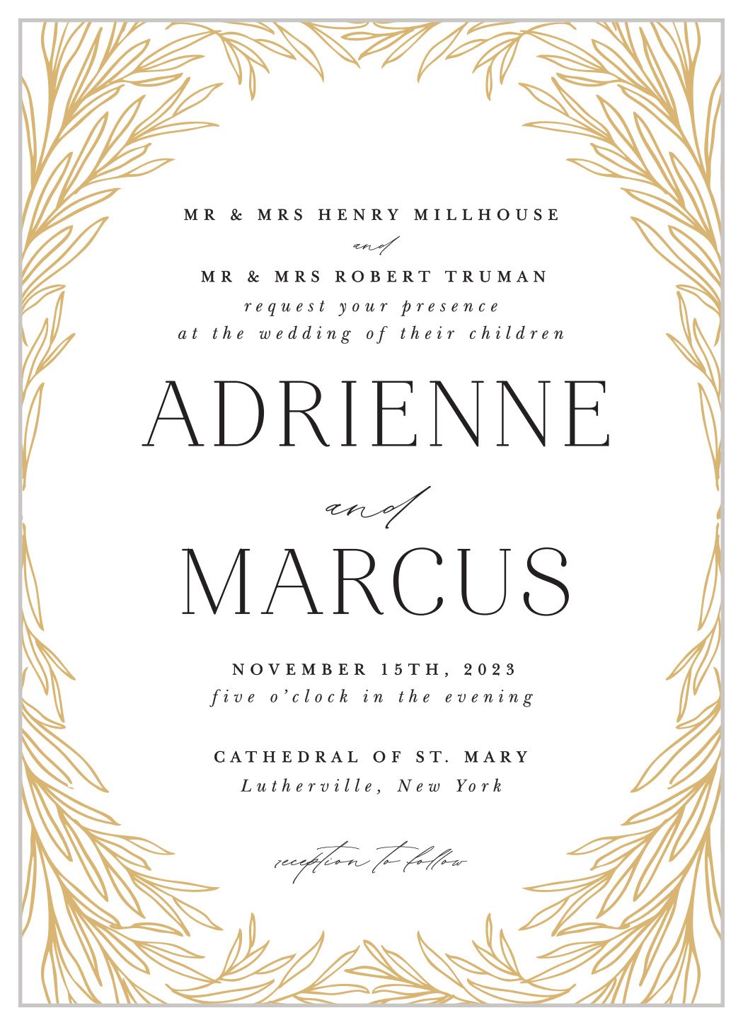 Leafy Laurel Wedding Invitations