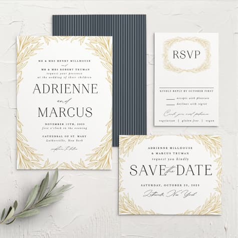 Leafy Laurel Wedding Invitations