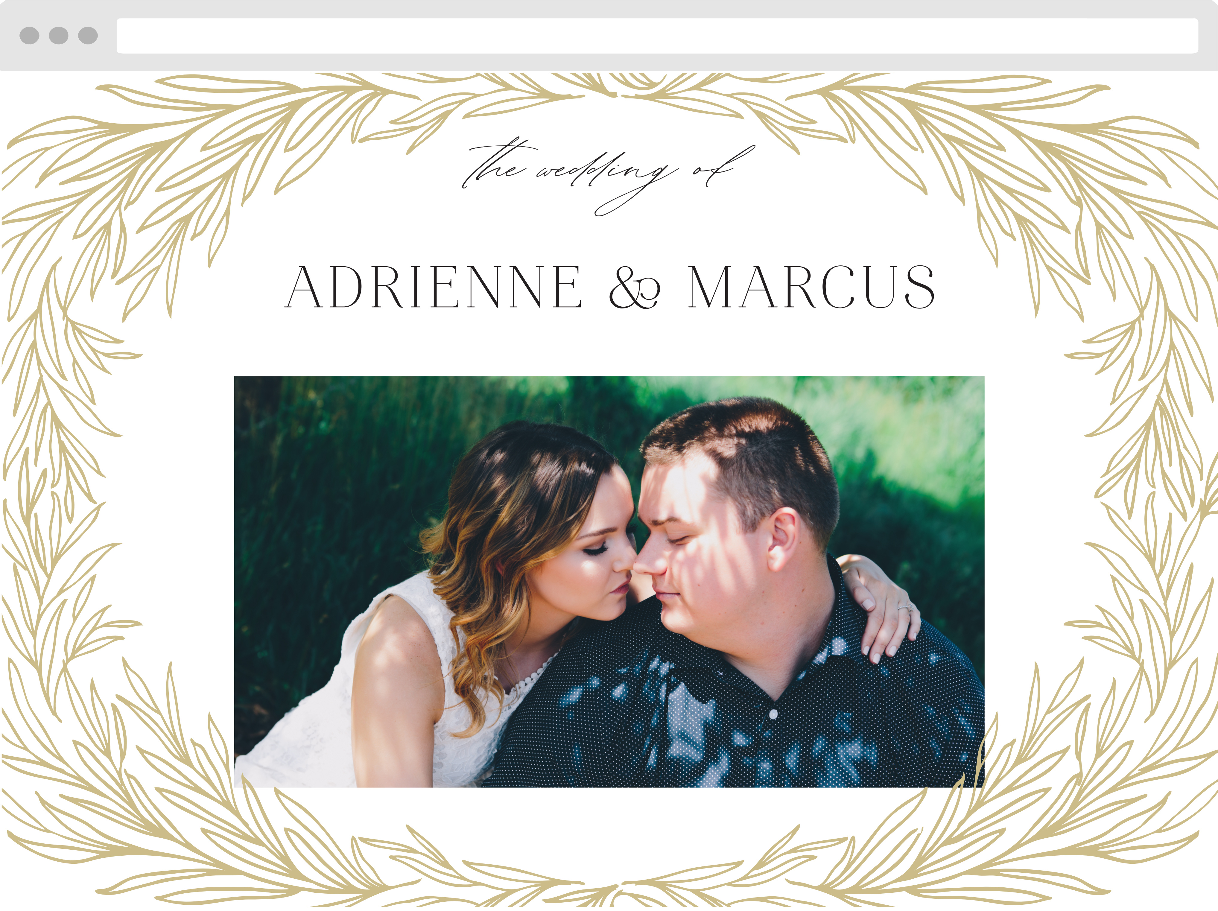 Leafy Laurel Wedding Website