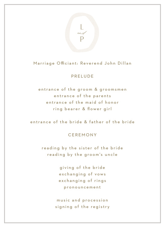 Composed Canvas Wedding Programs