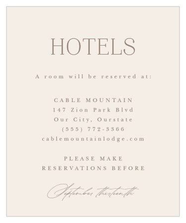 Botanical Romance Accommodation Cards