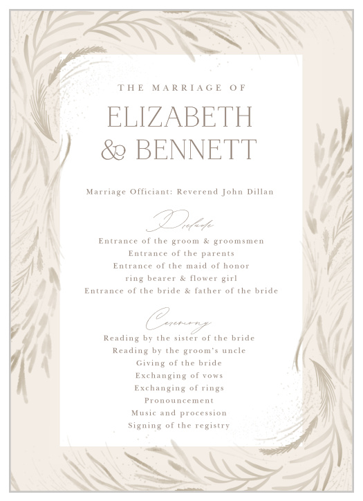 Botanical Romance Wedding Programs