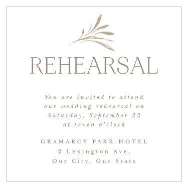 Botanical Romance Rehearsal Cards