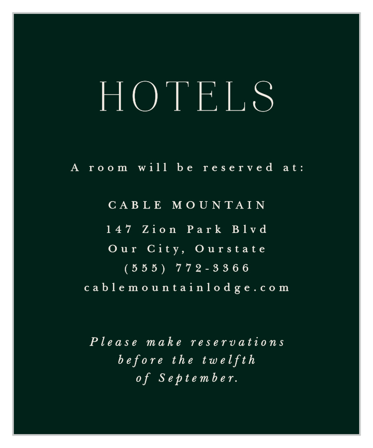 Encircled Elegance Accommodation Cards