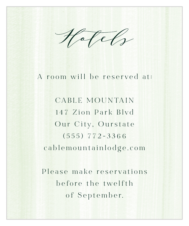 Verdant Vine Accommodation Cards
