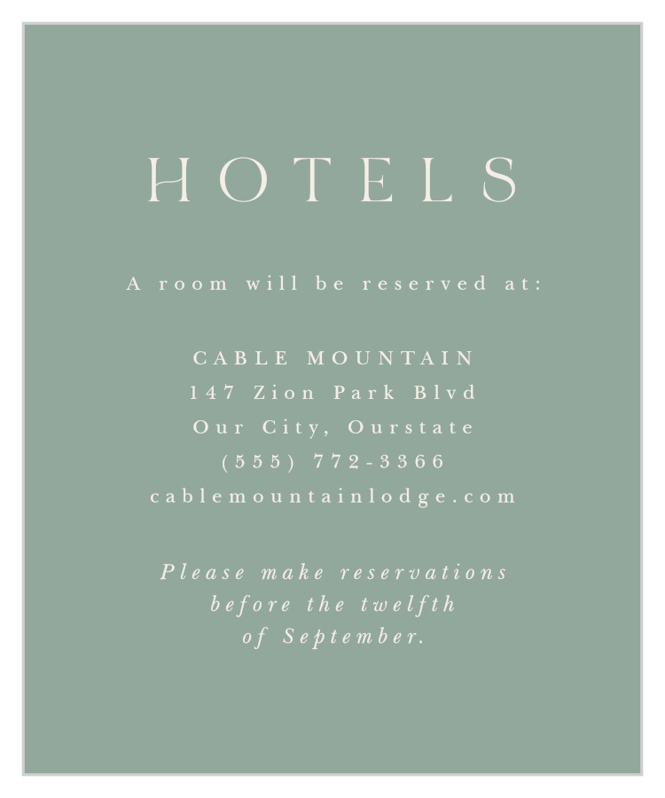 Hidden Garden Accommodation Cards