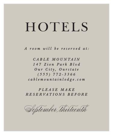 Vintage Flourish Accommodation Cards