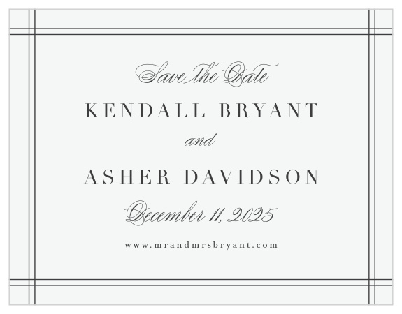 Family and friends are sure to mark their calendars for your wedding when they see the look of our Classical Statement Save the Date Magnets.